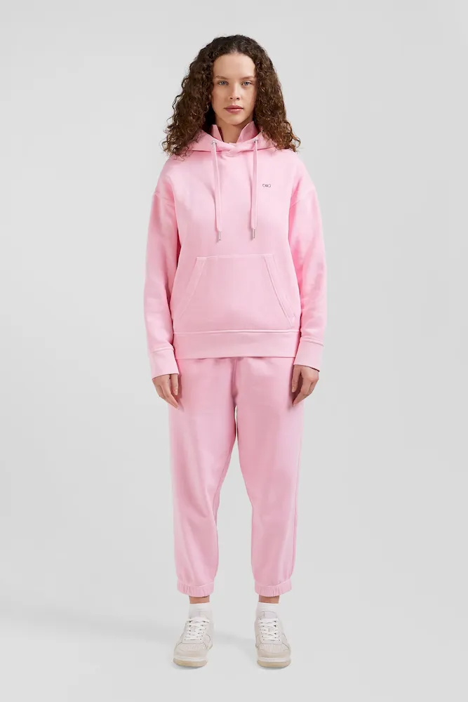 Sweatshirt à Capuche Unisexe En Molleton Coton Rose Surteint Coupe Oversized