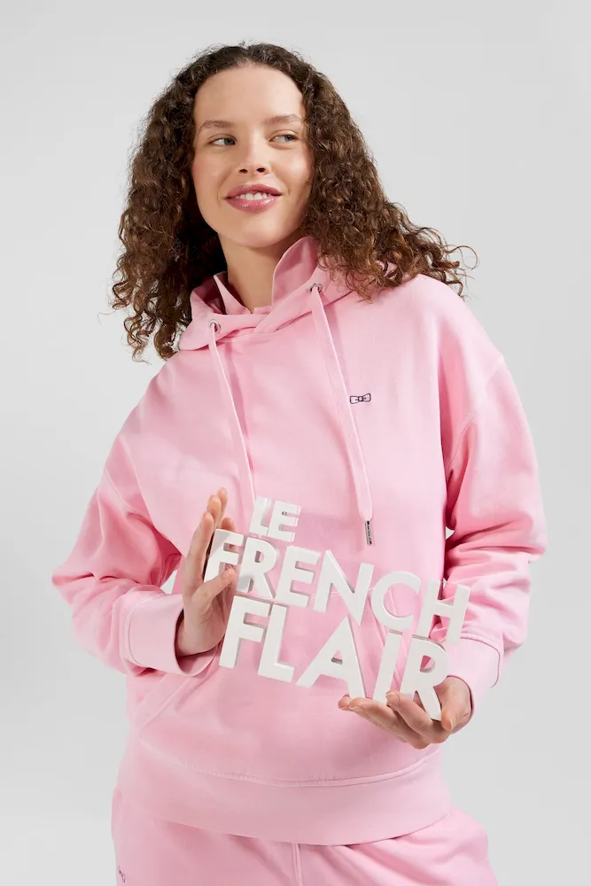 Sweatshirt à capuche unisexe en molleton coton rose surteint coupe Oversized – Bild 5