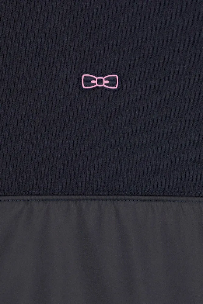 Sweatshirt zippé en coton mélangé bleu marine coupe Regular – Bild 9