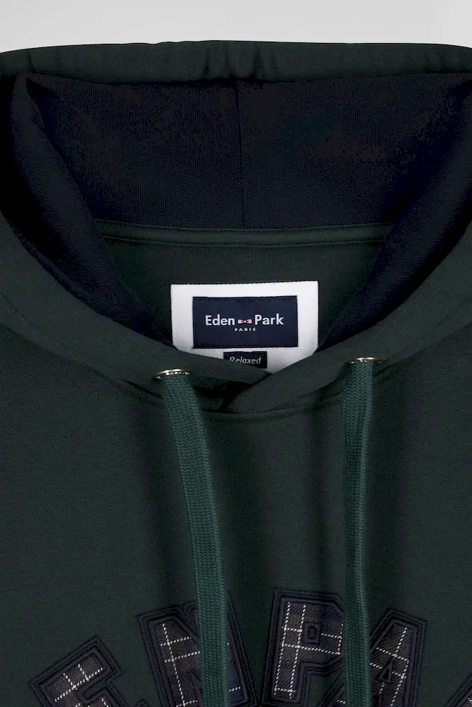 Sweatshirt à capuche en coton mélangé vert coupe Relaxed – Bild 7