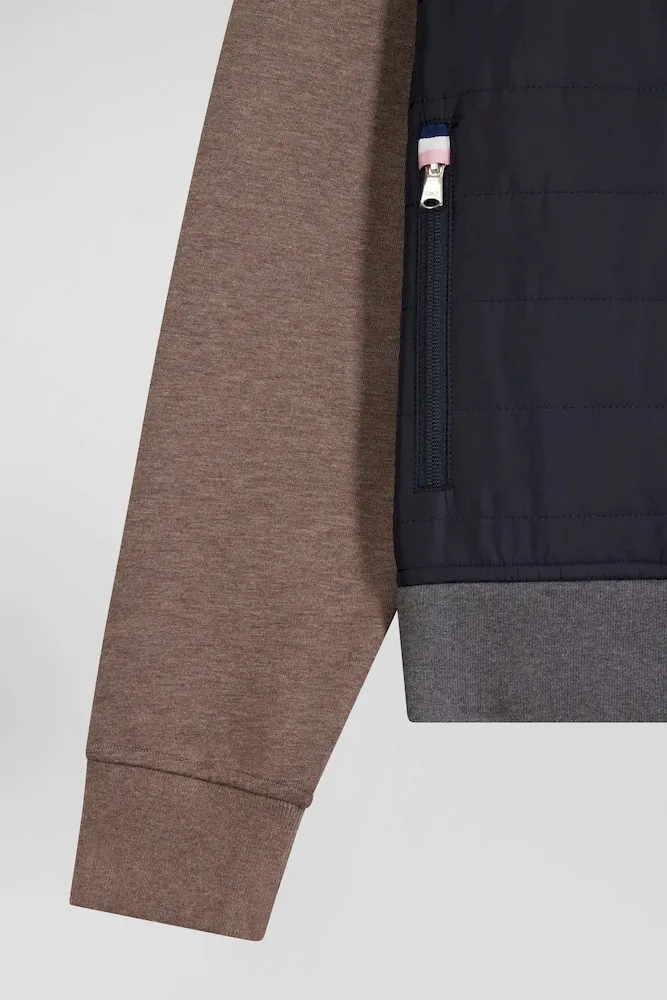 Sweatshirt en coton mélangé parmenture matelassée gris coupe Regular – Bild 8