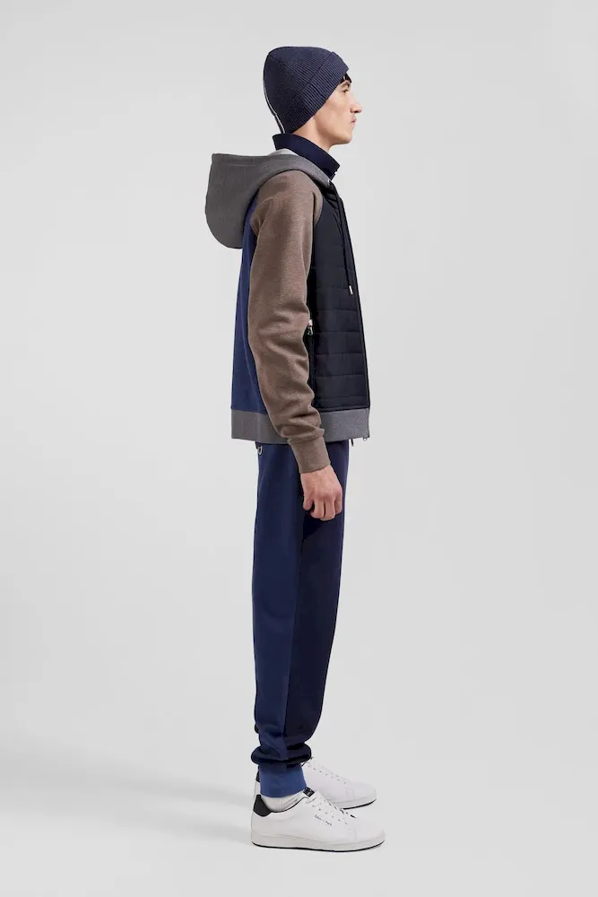 Sweatshirt en coton mélangé parmenture matelassée gris coupe Regular – Bild 5