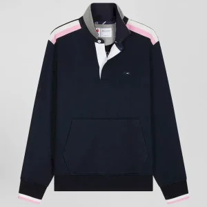 Alternative view of Sweatshirt col maillot en coton bleu marine broderie XV de France coupe Regular