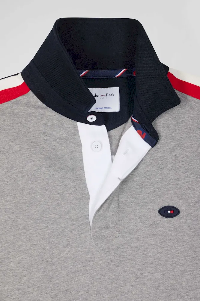 Sweatshirt col maillot en coton gris chiné broderie XV de France coupe Regular – Bild 7