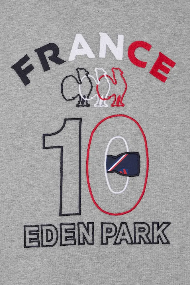 Sweatshirt col maillot en coton gris chiné broderie XV de France coupe Regular – Bild 8