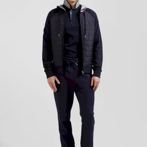 Sweatshirt à capuche zippé XV de France en coton mélangé et parmenture bleu marine coupe Regular