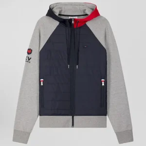 Alternative view of Sweatshirt à capuche zippé XV de France en coton mélangé et parmenture gris coupe Regular