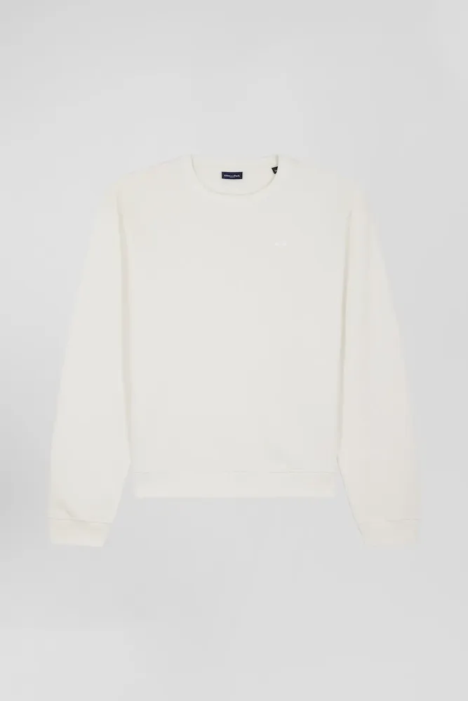 Sweatshirt col rond en coton écru coupe Oversized – Bild 2