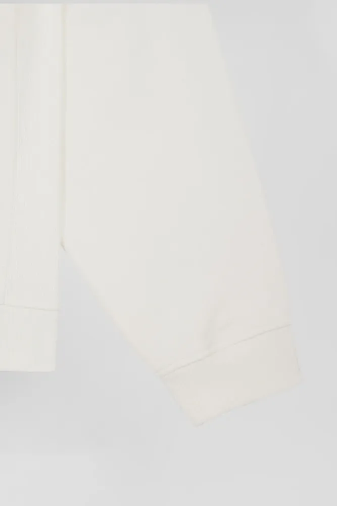 Sweatshirt col rond en coton écru coupe Oversized – Bild 9