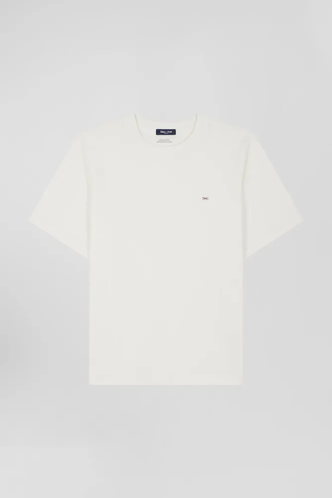 T-shirt manches courtes en coton écru coupe Modern – Bild 2