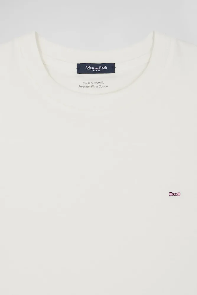 T-shirt manches courtes en coton écru coupe Modern – Bild 7