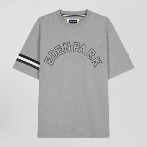 Alternative view of T-shirt manches courtes en coton gris coupe Oversized sérigraphie Eden Park