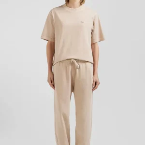 Alternative view of T-shirt manches courtes unisexe en coton surteint uni beige coupe Oversized