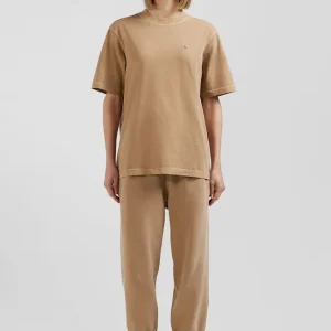 Alternative view of T-shirt manches courtes unisexe en coton surteint uni noisette coupe Oversized