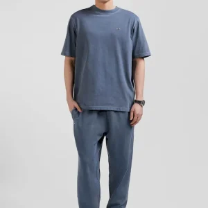 Alternative view of T-shirt manches courtes unisexe en coton surteint uni gris coupe Oversized