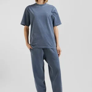 T-shirt manches courtes unisexe en coton surteint uni gris coupe Oversized