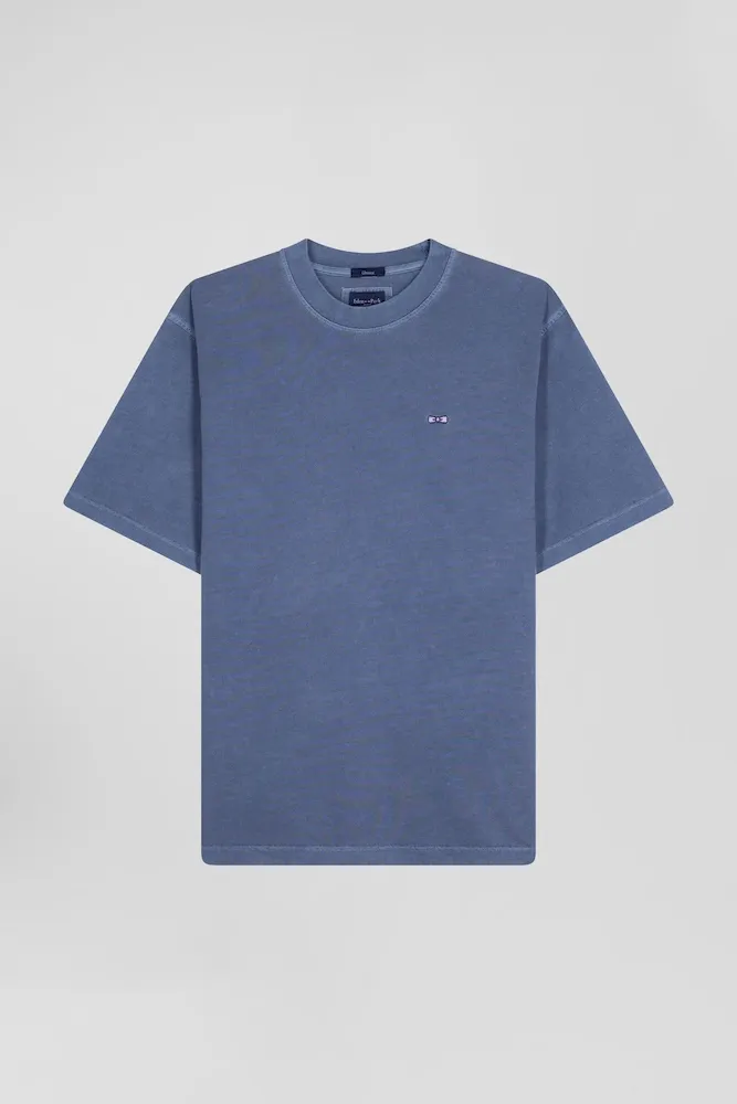 T-shirt manches courtes unisexe en coton surteint uni gris coupe Oversized – Bild 3