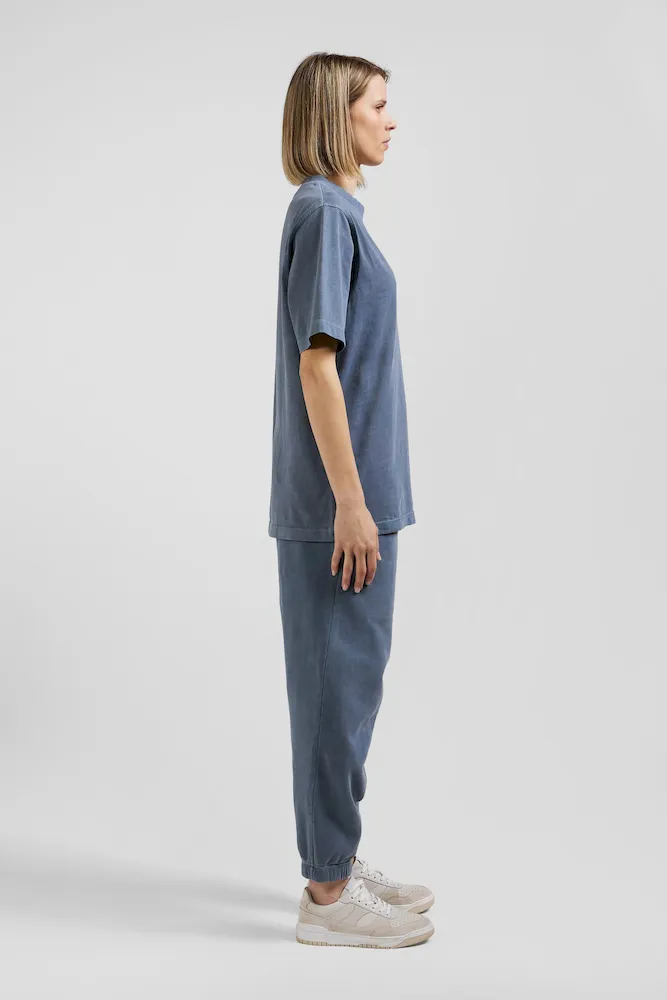 T-shirt manches courtes unisexe en coton surteint uni gris coupe Oversized – Bild 7