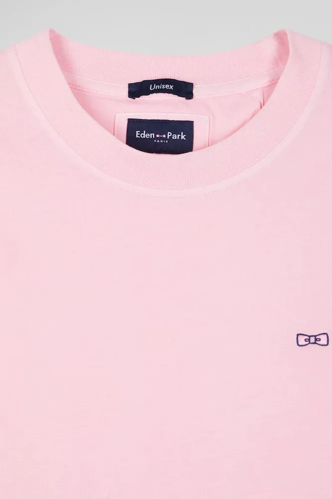 T-shirt manches courtes unisexe en coton surteint uni rose coupe Oversized – Bild 11