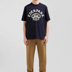 T-shirt manches courtes bleu marine application Eden Park Rugby coupe Oversized