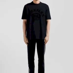 T-shirt manches courtes noir application Eden Park Rugby coupe Oversized