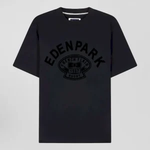 Alternative view of T-shirt manches courtes noir application Eden Park Rugby coupe Oversized