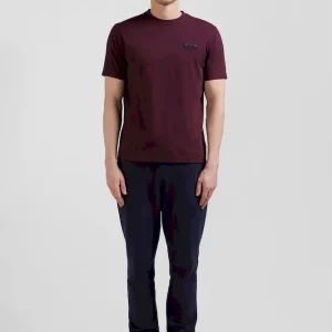 T-shirt manches courtes bordeaux emblème tissu cravate coupe Regular