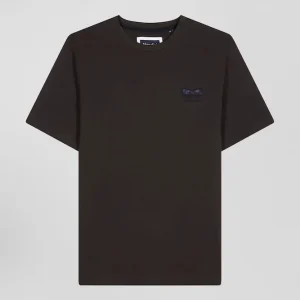 Alternative view of T-shirt manches courtes marron emblème tissu cravate coupe Regular