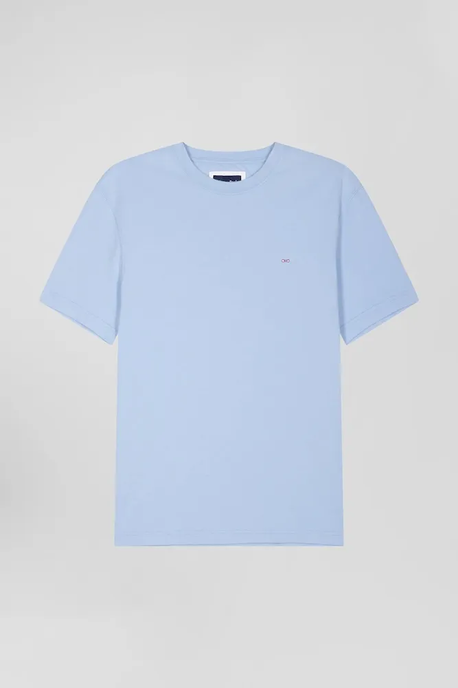 T-shirt Manches Courtes En Coton Ciel Patch Dos Coupe Regular