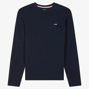 Alternative view of T-shirt manches longues en coton bleu marine broderie dos N°10 coupe Regular