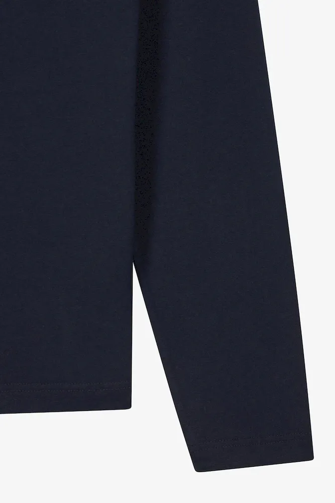 T-shirt manches longues en coton bleu marine broderie dos N°10 coupe Regular – Bild 9