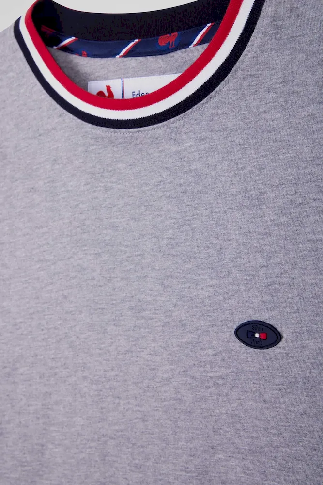 T-shirt manches longues XV de France en coton gris coupe Regular – Bild 7