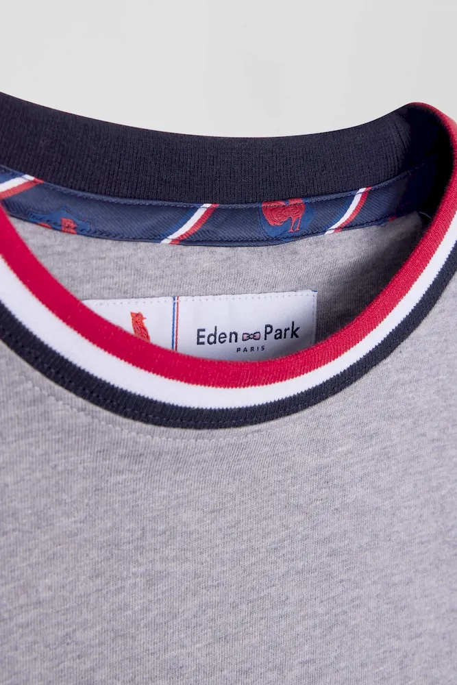 T-shirt manches longues XV de France en coton gris coupe Regular – Bild 9