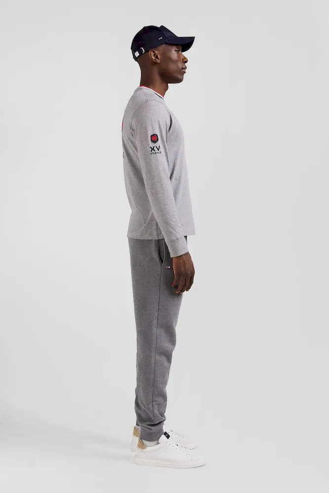 T-shirt manches longues XV de France en coton gris coupe Regular – Bild 5