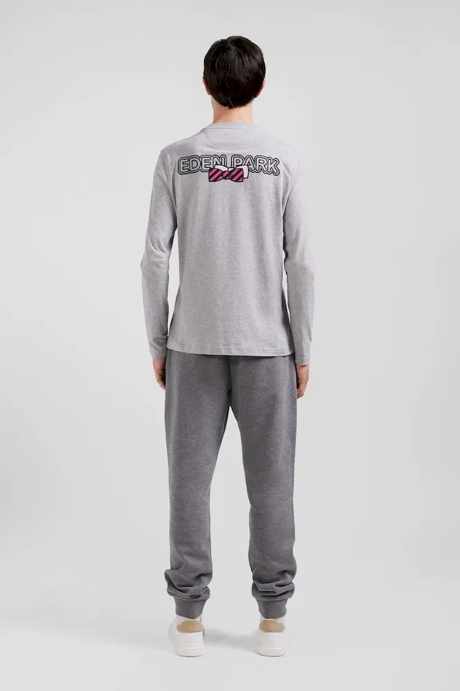 T-shirt manches longues en coton gris broderie et nœuds papillon cerclés – Bild 6