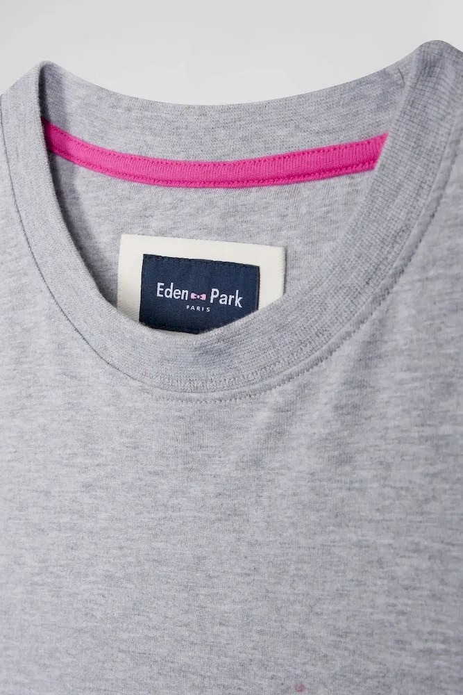 T-shirt manches longues en coton gris broderie et nœuds papillon cerclés – Bild 8