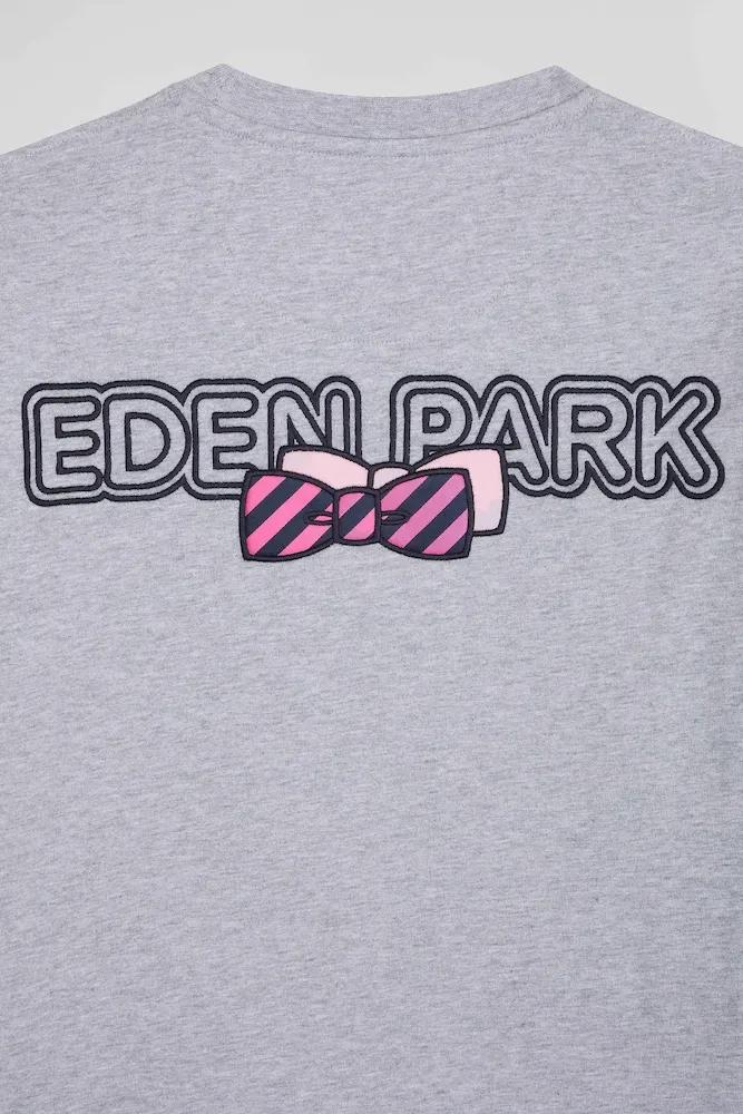 T-shirt manches longues en coton gris broderie et nœuds papillon cerclés – Bild 9