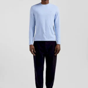 T-shirt manches longues en coton ciel patch dos imprimé fleuri coupe Regular