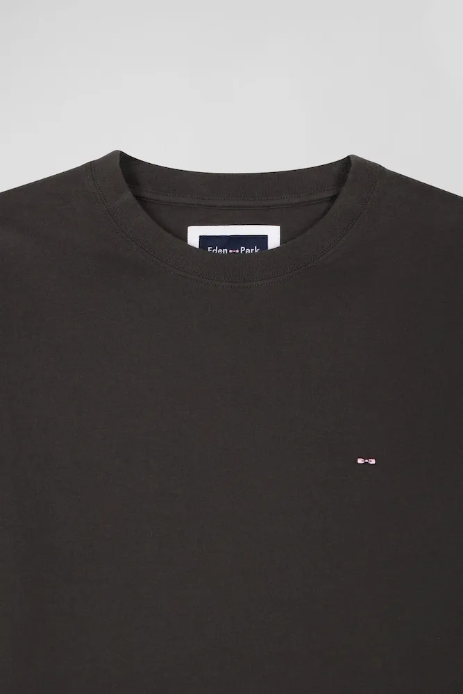 T-shirt manches longues en coton kaki patch dos imprimé fleuri coupe Regular – Bild 7