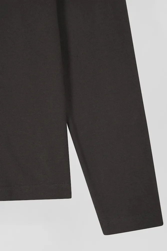 T-shirt manches longues en coton kaki patch dos imprimé fleuri coupe Regular – Bild 8