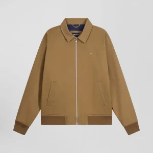 Alternative view of Blouson zippé à col chemise en gabardine de coton noisette