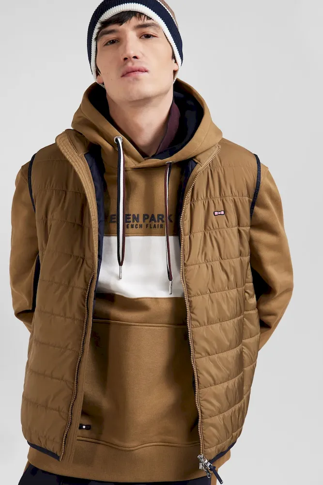 Doudoune sans manches matelassée à col montant noisette – Bild 3