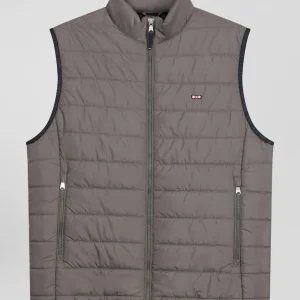 Alternative view of Doudoune sans manches matelassée à col montant gris