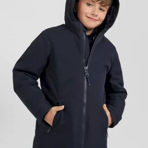 Alternative view of Parka enfant longue bleu marine à capuche