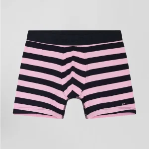 Boxer cerclé en coton stretch rose