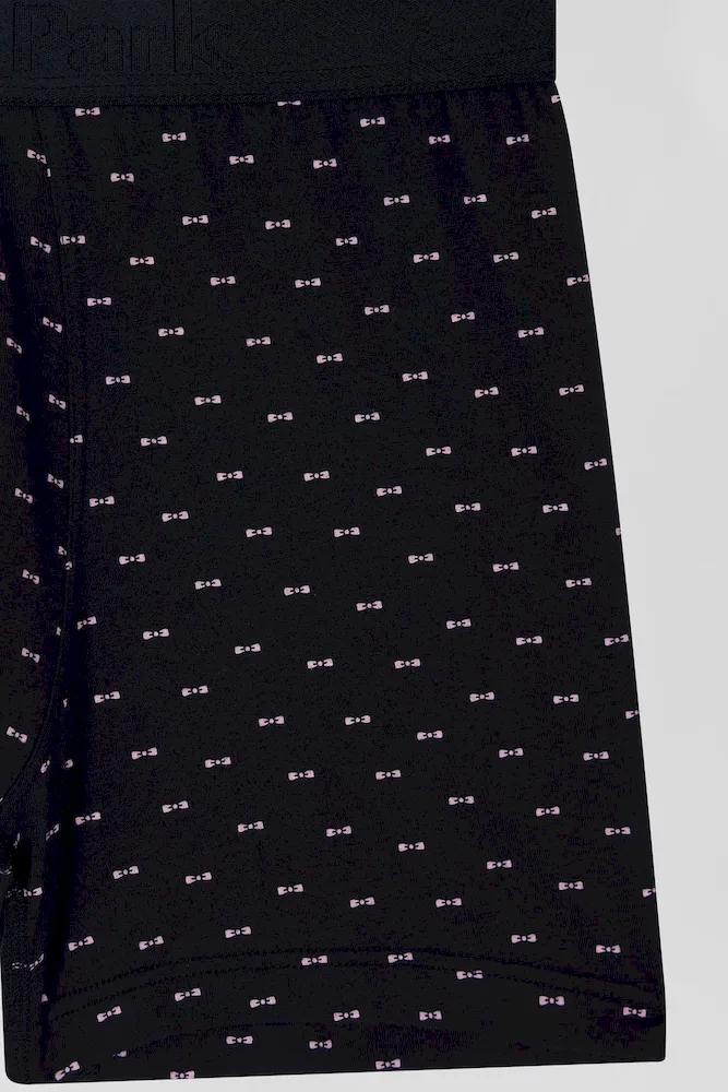 Boxer à micro motifs nœud papillon bleu marine et rose en coton stretch – Bild 6