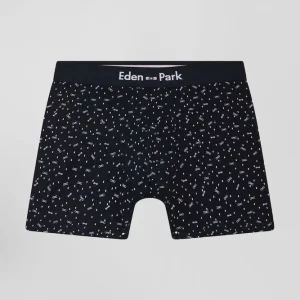 Boxer en coton stretch bleu marine micro-motifs nœuds papillon