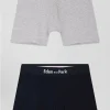 Lot de 2 boxers bleu marine et gris en coton stretch