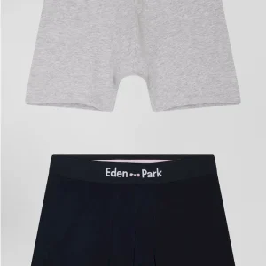 Lot de 2 boxers bleu marine et gris en coton stretch