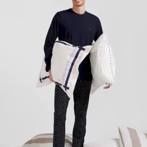 Alternative view of Pyjama long en coton bleu marine